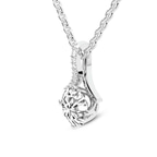 Platinum Priscilla Slider Lab Grown Diamond Pendant side left image