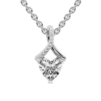 3.12 Ct HEART Cut Priscilla Slider Lab Grown Diamond Pendant in 18kt White Gold front image