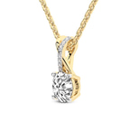 9ct Yellow Gold Lou Slider Lab Grown Diamond Pendant side left image