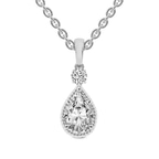 4.19 Ct Pear Cut Joan Fashion Lab Grown Diamond Pendant in Platinum front image