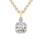 4.12 Ct Radiant Cut Joan Fashion Lab Grown Diamond Pendant in 14kt Yellow Gold front image