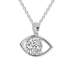 Platinum Evil Eye Charm Lab Grown Diamond Pendant side left image