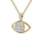 14kt Yellow Gold Evil Eye Charm Lab Grown Diamond Pendant side left image