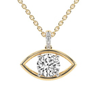 14kt Yellow Gold Evil Eye Charm Lab Grown Diamond Pendant front image