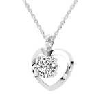 Platinum Whispering Love Lab Grown Diamond Pendant side left image