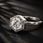 14kt White Gold Spectra solitaire Lab Diamond Ring color product image one