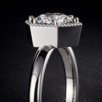 14kt White Gold Spectra solitaire Lab Diamond Ring color product image two