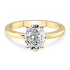1.00 Ct Oval Cut Malissa Solitaire Lab Diamond Ring in 18kt Yellow Gold front image