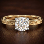10kt White Gold Ivory Vintage Solitaire Lab Diamond Ring color product image one
