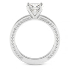 14kt White Gold Ivory Vintage Solitaire Lab Diamond Ring side right image one