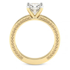9ct Yellow Gold Ivory Vintage Solitaire Lab Diamond Ring side right image one