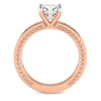 9ct Rose Gold Ivory Vintage Solitaire Lab Diamond Ring side right image one