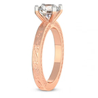 9ct Rose Gold Ivory Vintage Solitaire Lab Diamond Ring standing product image one