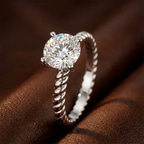 14kt White Gold Sansa Solitaire Lab Diamond Ring color product image two