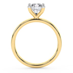 3.38 Ct Princess Cut Four Prong Solitaire 2mm Lab Diamond Ring in 14kt Yellow Gold right