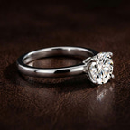 10kt Rose Gold Four Prong Solitaire 2mm Lab Diamond Ring color product image one