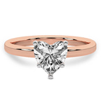 1.29 ct. heart Four Prong Ring in 10kt rose gold front image