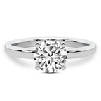 14kt White Gold Four Prong Solitaire 2mm Lab Diamond Ring front image