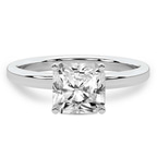 4.39 Ct Radiant Cut Four Prong Solitaire 2mm Lab Diamond Ring in 14kt White Gold front image