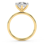 2.12 Ct Round Cut Six Prong Solitaire 2mm Lab Diamond Ring in 14kt Yellow Gold right