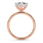 18ct Rose Gold Six Prong Solitaire 2mm Lab Diamond Ring side right image one