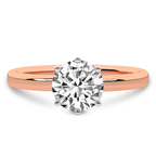 18ct Rose Gold Six Prong Solitaire 2mm Lab Diamond Ring front image