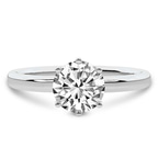 14kt White Gold Six Prong Solitaire 2mm Lab Diamond Ring front image