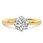 14kt Yellow Gold Six Prong Solitaire 2mm Lab Diamond Ring front image
