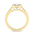 1.25 Ct Emerald Cut Bezel Set Solitaire Lab Diamond Ring in 14kt Yellow Gold right