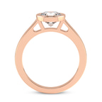 1.00 Ct Oval Cut Bezel Set Solitaire Lab Diamond Ring in 14kt Rose Gold right