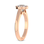 1.00 Ct Oval Cut Bezel Set Solitaire Lab Diamond Ring in 14kt Rose Gold left