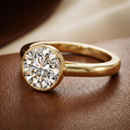 9ct Rose Gold Bezel Set Solitaire Lab Diamond Ring color product image one