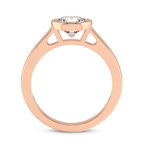 14kt Rose Gold Bezel Set Solitaire Lab Diamond Ring side right image one