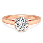14kt Rose Gold Bezel Set Solitaire Lab Diamond Ring front image