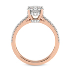3.56 Ct Oval Cut Tosca Secret Halo Double Band Lab Diamond Ring in 14kt Rose Gold right