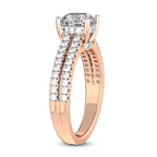 3.56 Ct Oval Cut Tosca Secret Halo Double Band Lab Diamond Ring in 14kt Rose Gold left