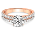 9ct Rose Gold Tosca Secret Halo Double Band Lab Diamond Ring front image