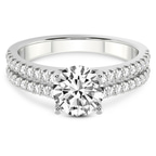 14kt White Gold Tosca Secret Halo Double Band Lab Diamond Ring front image