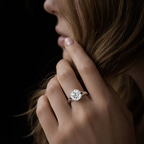14kt White Gold Cathedral Split Shank Solitaire Lab Diamond Ring model image
