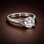14kt Yellow Gold Cathedral Split Shank Solitaire Lab Diamond Ring color product image one
