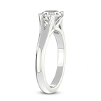 14kt White Gold Cathedral Split Shank Solitaire Lab Diamond Ring standing product image one