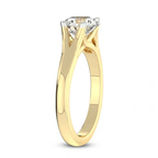 14kt Yellow Gold Cathedral Split Shank Solitaire Lab Diamond Ring standing product image one