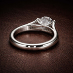 14kt White Gold Cathedral Split Shank Solitaire Lab Diamond Ring color product image two