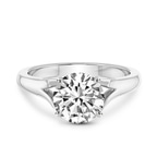 14kt White Gold Cathedral Split Shank Solitaire Lab Diamond Ring front image