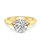 14kt Yellow Gold Cathedral Split Shank Solitaire Lab Diamond Ring front image