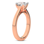 2.15 Ct Emerald Cut Teagan Solitaire 2mm Lab Diamond Ring in 14kt Rose Gold left