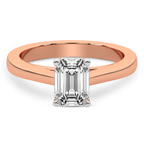 2.15 Ct Emerald Cut Teagan Solitaire 2mm Lab Diamond Ring in 14kt Rose Gold front image