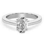 2.29 Ct OVAL Cut Teagan Solitaire 2mm Lab Diamond Ring in 14kt White Gold front image