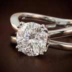2.82 ct. round Stella Criss Cross Ring in 14kt rose gold color product image one