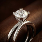 14kt White Gold Stella Criss Cross Solitaire Lab Diamond Ring color product image two